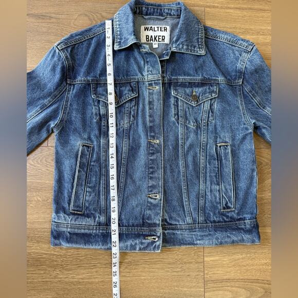 Walter Baker Shawna Dark Denim Jean Jacket Oversized Size XS - Picture 12 of 12